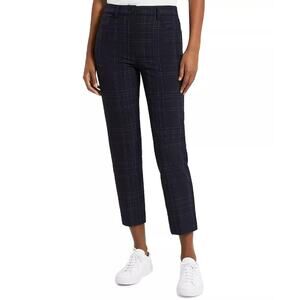 Theory Treeca Dover Windowpane Plaid Slim Fit Cropped Pant